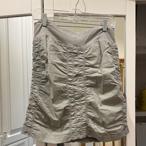 Ruched A-Line Skirt in Light Gray
